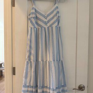 Blue White Striped Midi Dress – Baby Shower / Bridal Shower / Summer